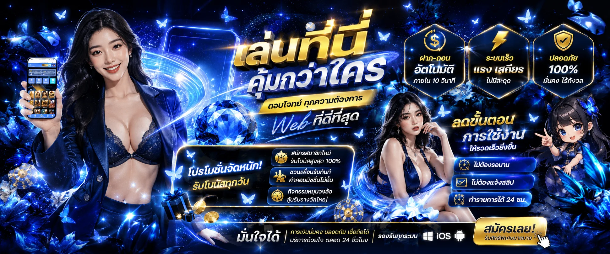 ระบบฝากถอนออโต้ รองรับธนาคารไทยทุกแห่งตลอด 24 ชั่วโมง